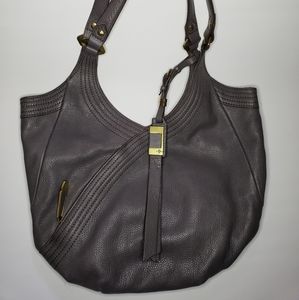 Oryany dark gray leather shoulder bag